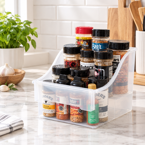 Clear 2-Tier Pantry Organizer Bin