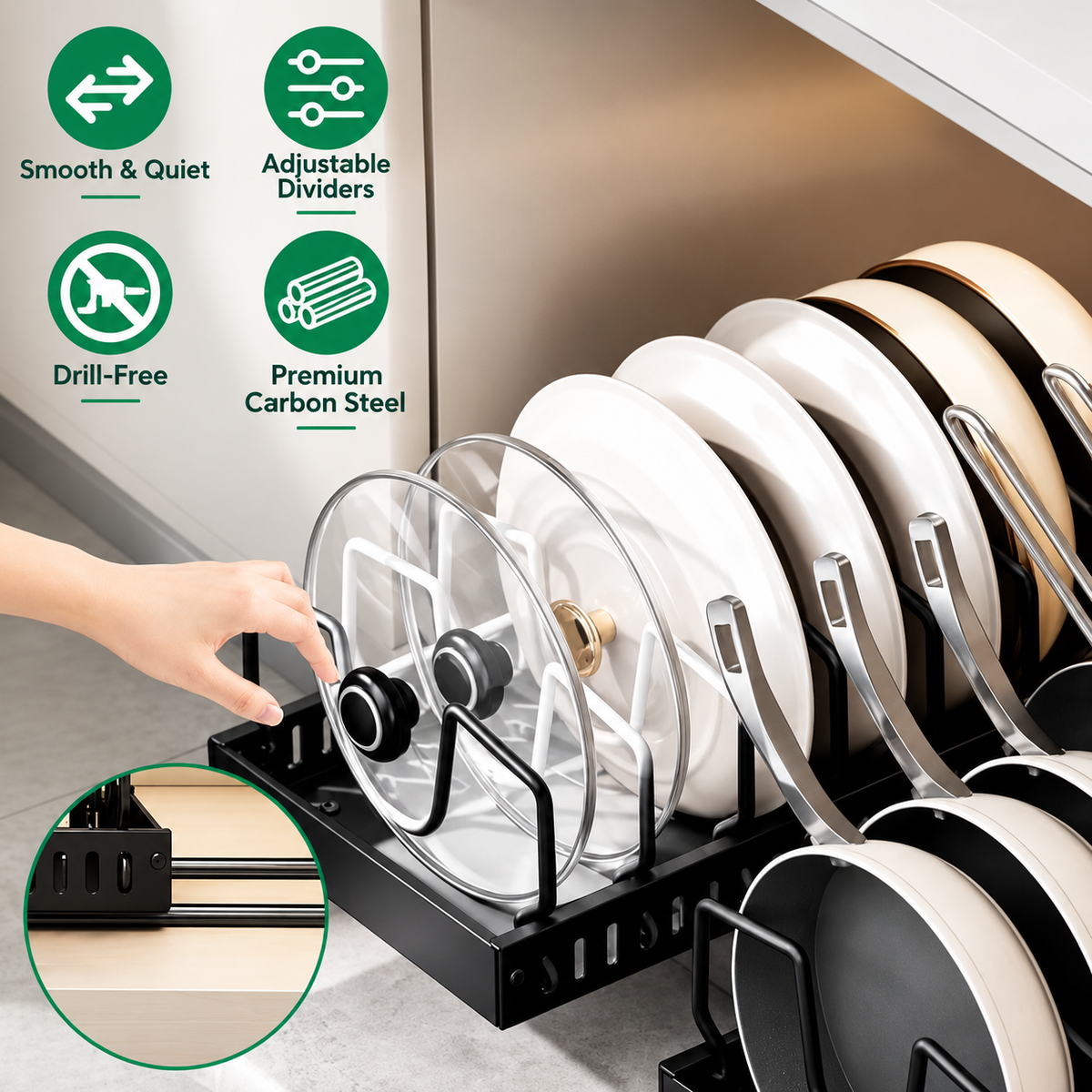 Pull-Out Pots & Pans Organizer