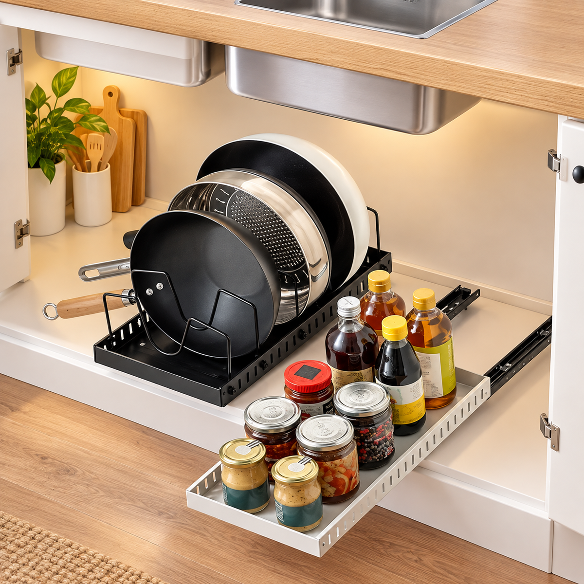 Pull-Out Pots & Pans Organizer