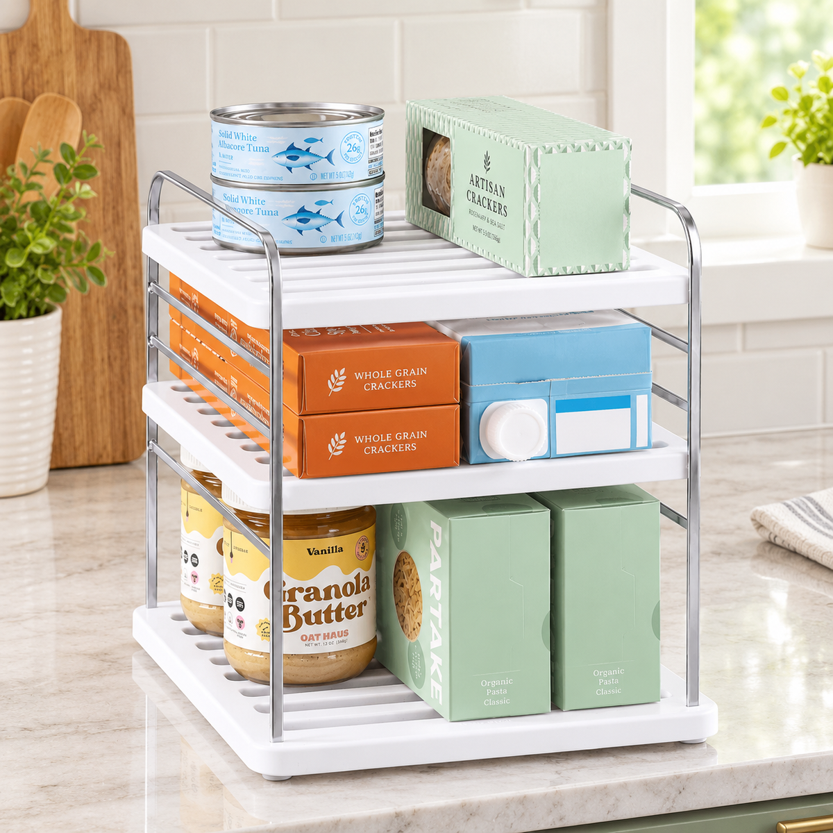 3-Tier Adjustable Cabinet Organizer