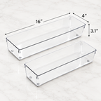Clear Long Drawer Organizer 2-Pack