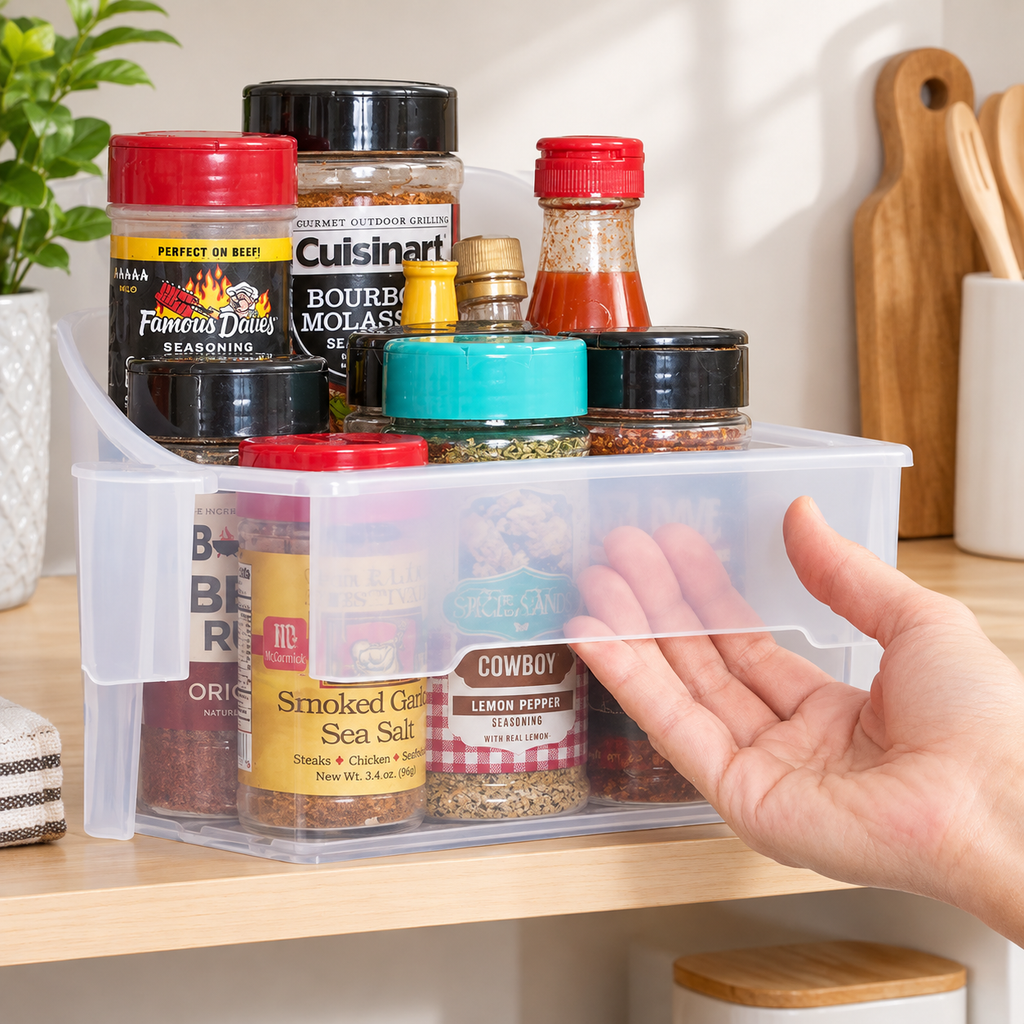 Clear 2-Tier Pantry Organizer Bin