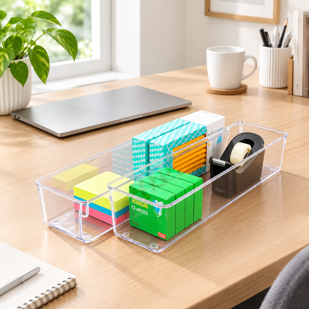 Clear Long Drawer Organizer 2-Pack