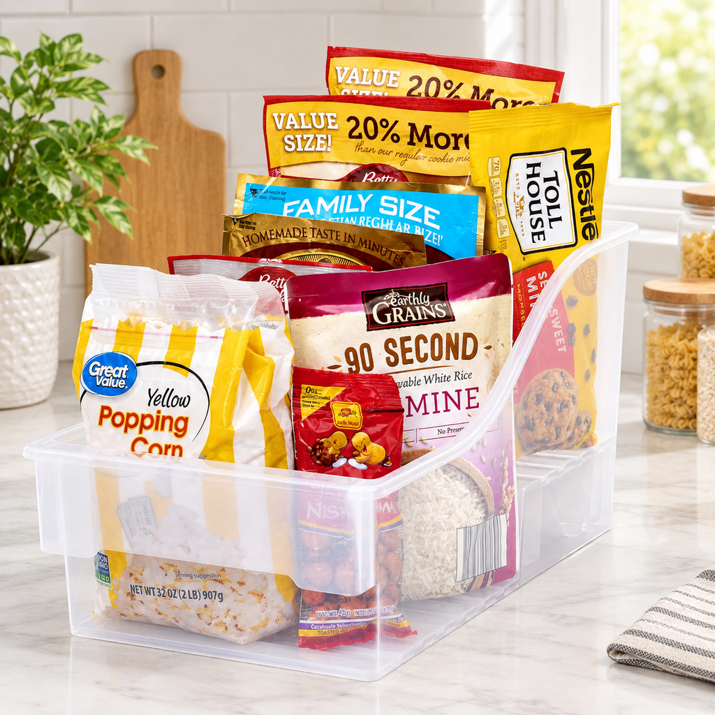 Clear 2-Tier Pantry Organizer Bin
