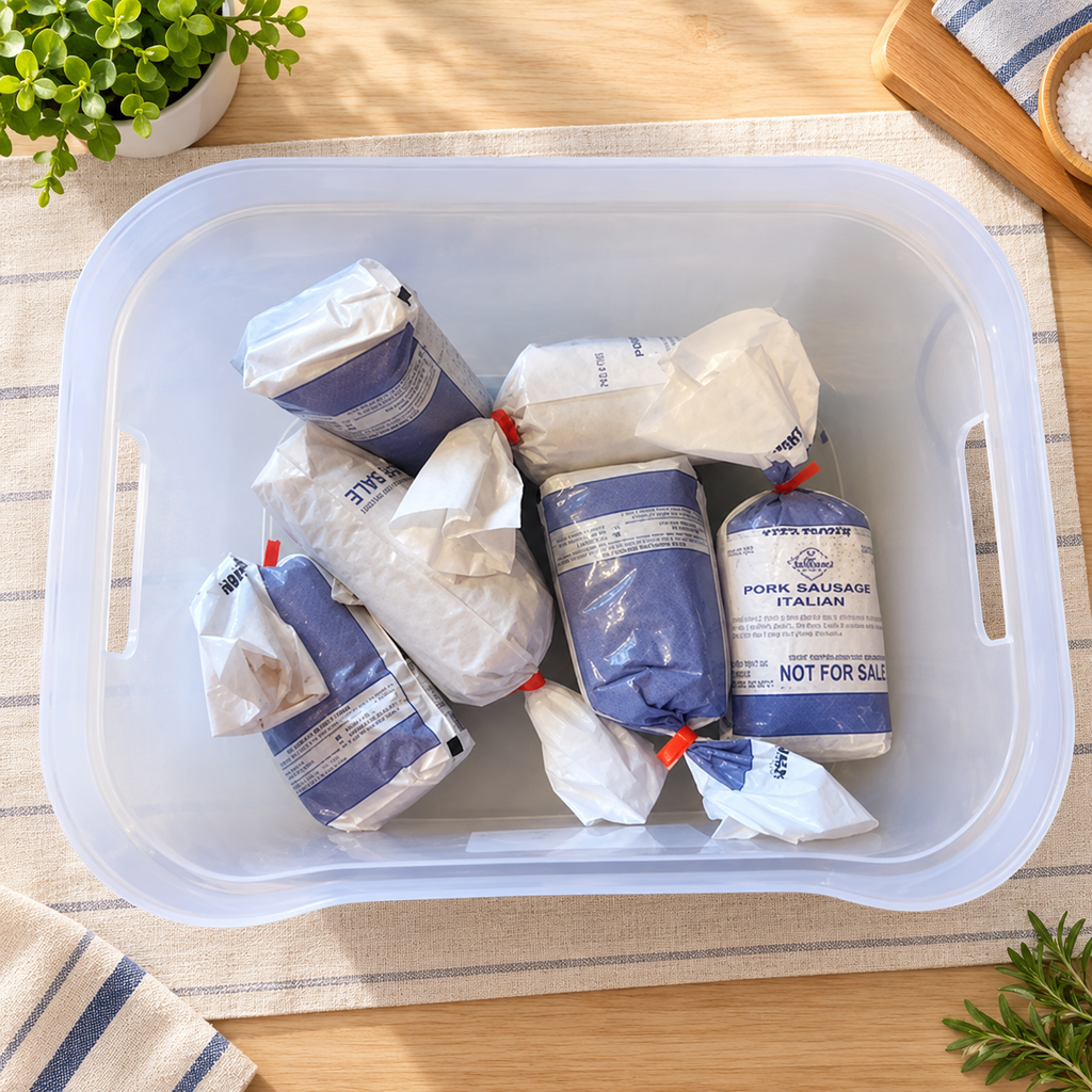 Clear Scoop-Front Storage Bin