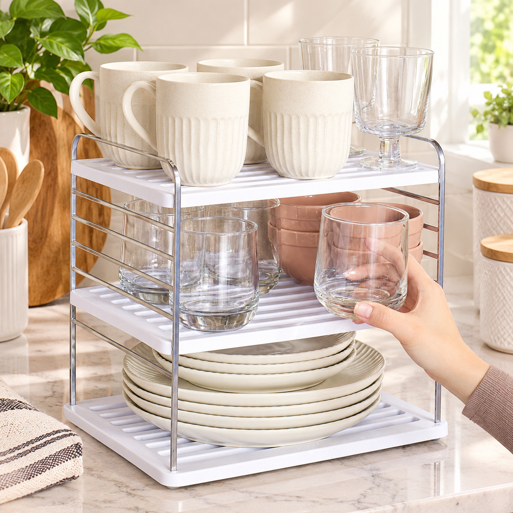 3-Tier Adjustable Cabinet Organizer